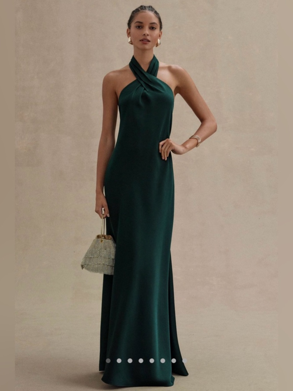 BHLDN Ruby Twist Halter Satin Gown